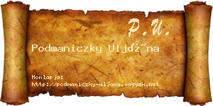 Podmaniczky Uljána névjegykártya